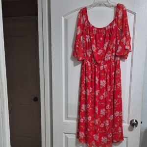 Lovers + Friends Red Floral Midi Dress